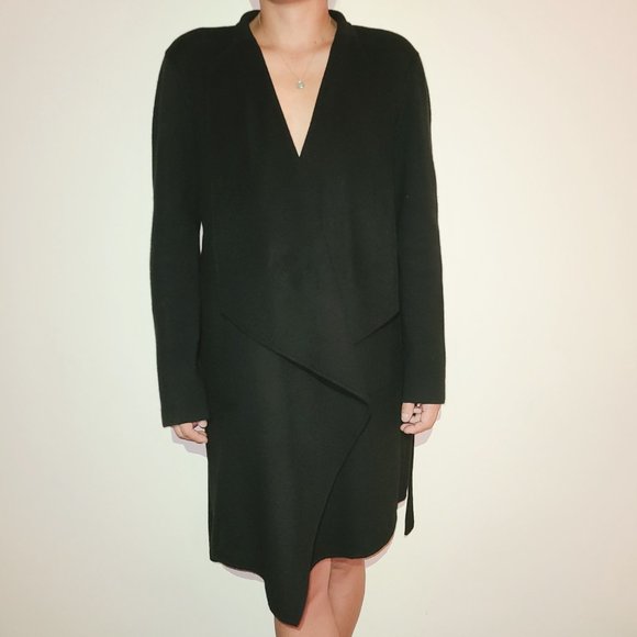 100% Cashmere Coat Saks 5th Ave Black - sz Med - Picture 13 of 16